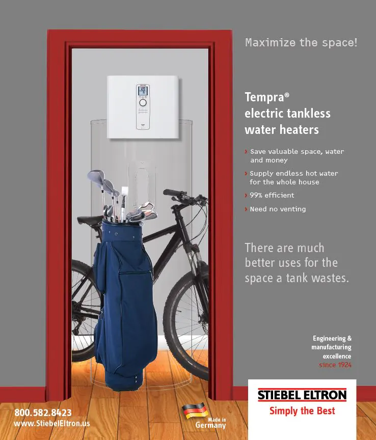 Stiebel Eltron ad for Contractor magazine