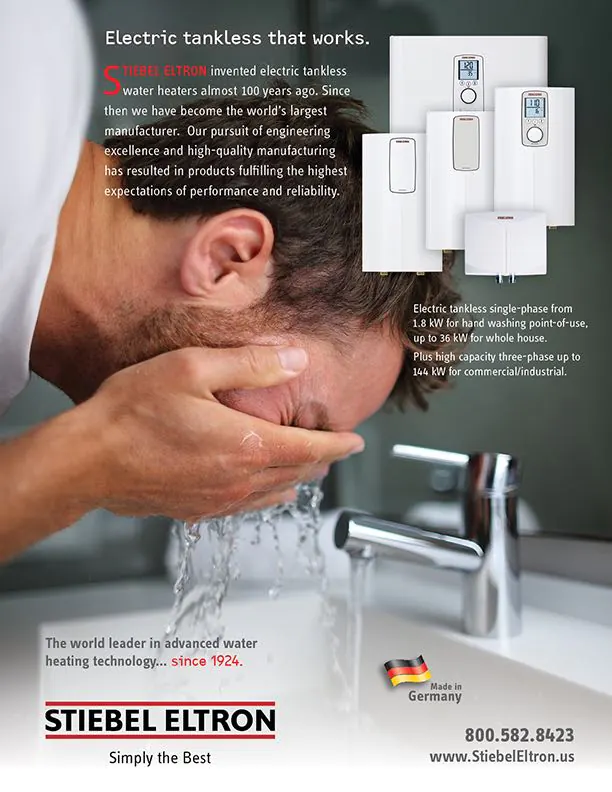 Stiebel Eltron ad for Plumbing Engineer